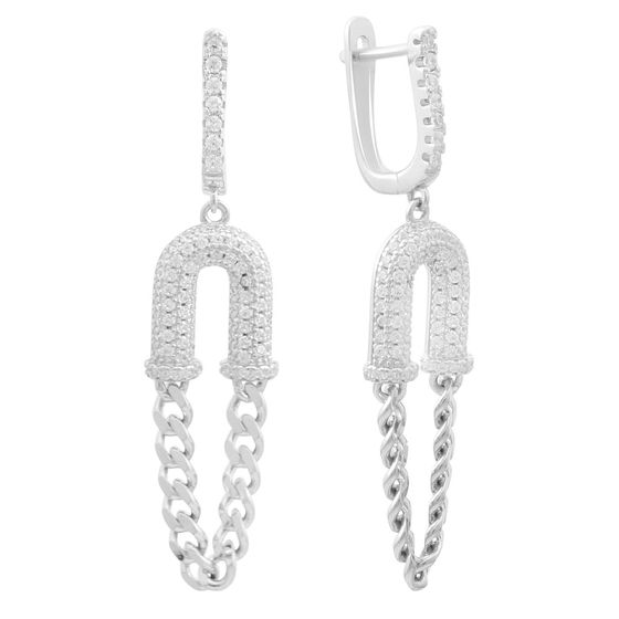 Срібні сережки з фіанітами
