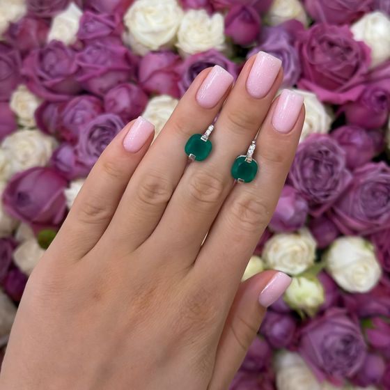 Серебряные серьги с агатом 5.735ct