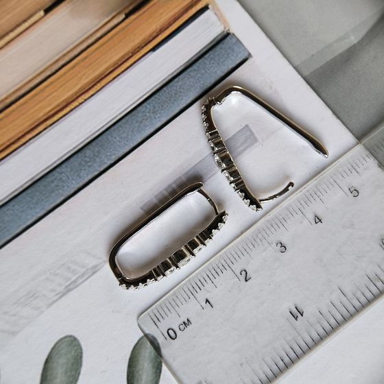 Срібні сережки з фіанітами