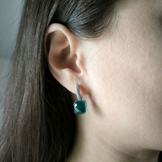 Срібні сережки з фіанітами