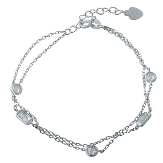 Silver bracelet with phianites