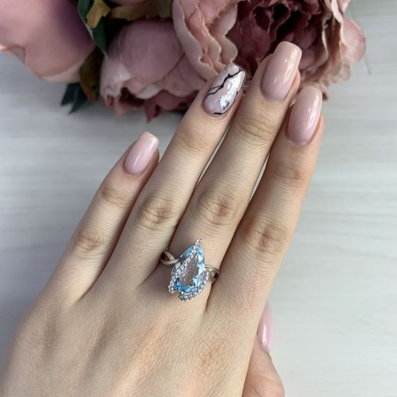 Срібна каблучка з топазом 5.47ct