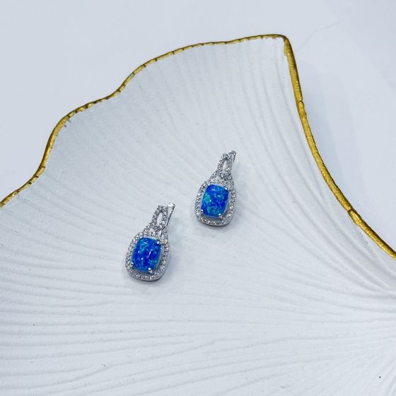 Silver earrings with opal 3.92ct