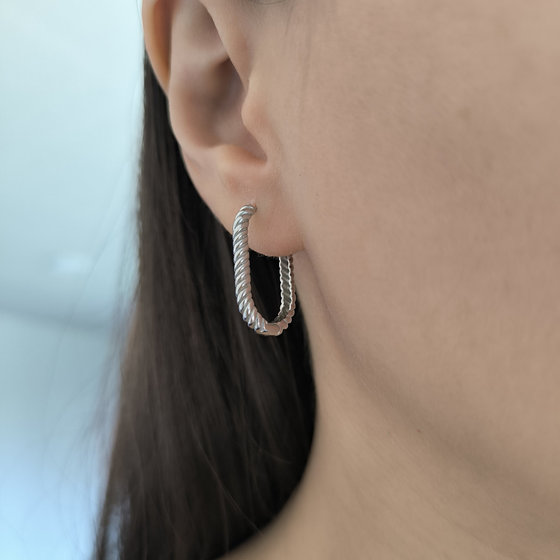 Silver earrings without stones