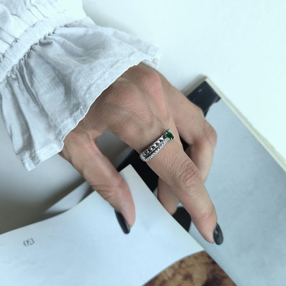 Срібна каблучка зі смарагдом nano 0.518ct