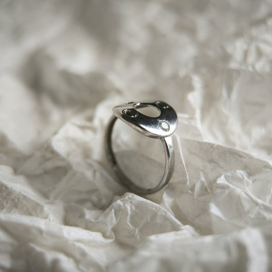 Silver ring with cubic zirconia