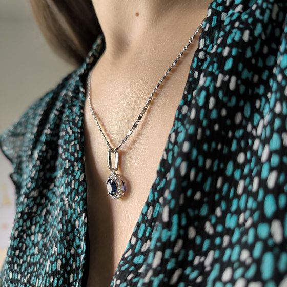 Срібна підвіска із сапфіром nano 1.862ct