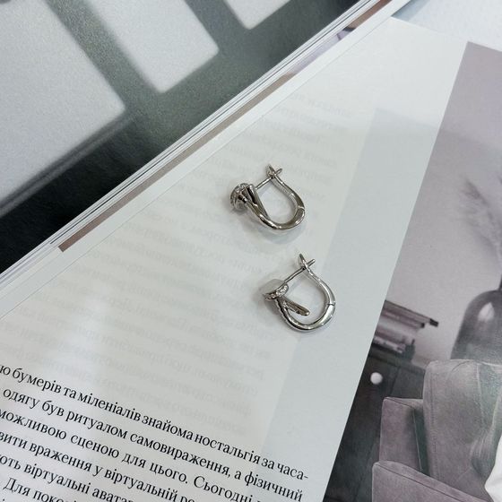 Срібні сережки з фіанітами