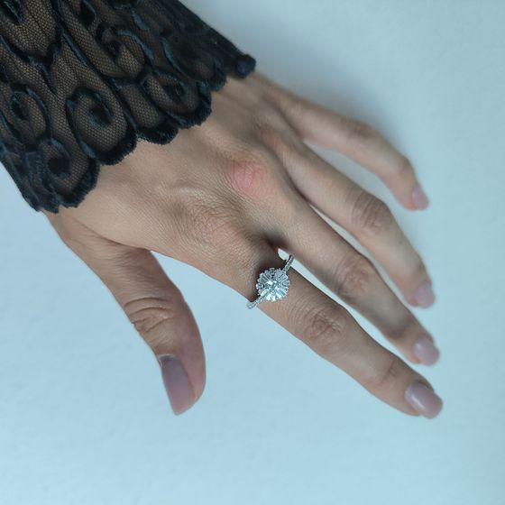 Silver Ring with Fianites