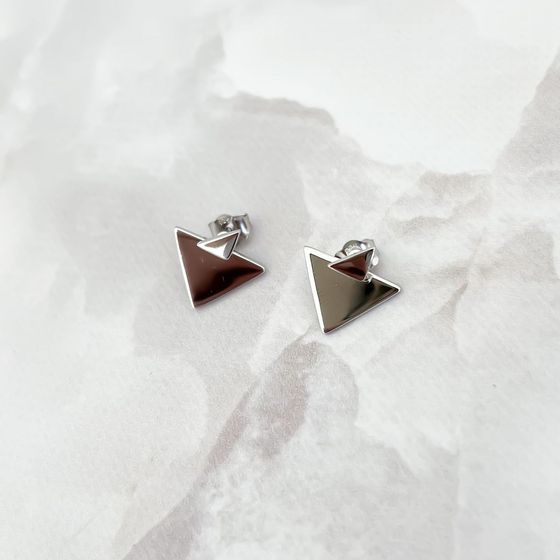 Silver earrings without stones