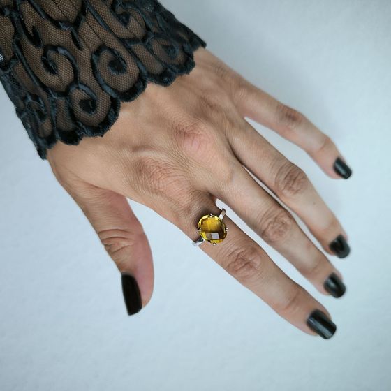 Срібна каблучка з цитрином nano 3,95 карата