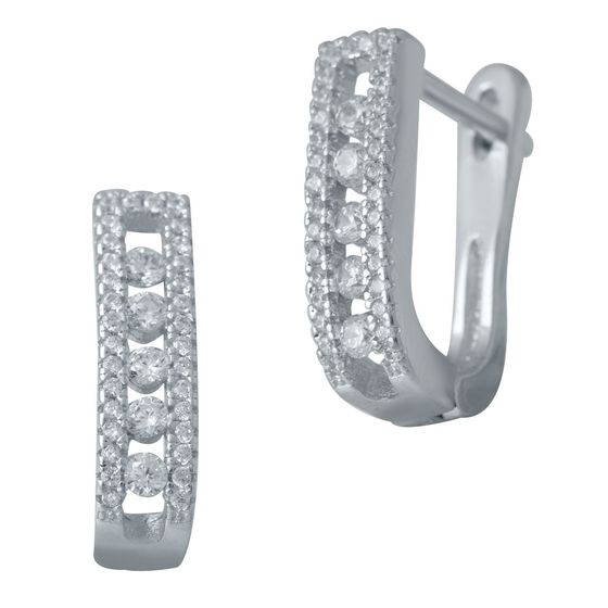Silver Earrings with Fianites