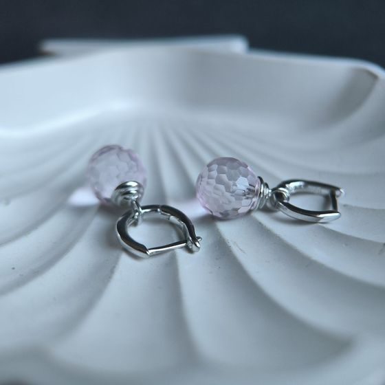 Срібні сережки з фіанітами