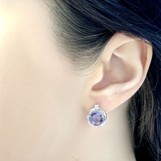 Серебряные серьги с александритом 5.268ct