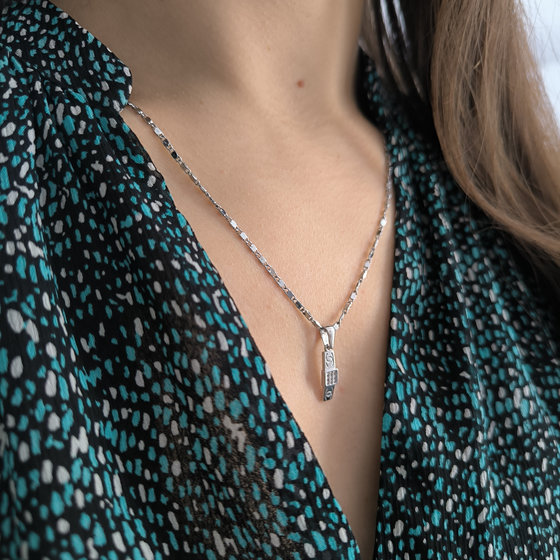 Срібна підвіска з фіанітами 0.09ct