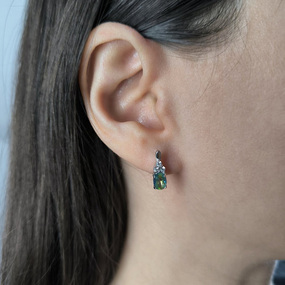 Silver earrings with mystic topaz 1.51ct