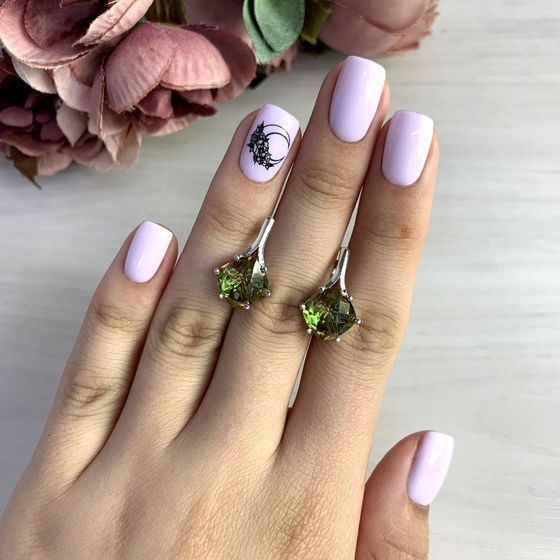 Серебряные серьги с султанитом 8.317ct