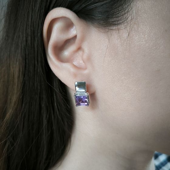 Silver earrings with amethyst 4.748ct
