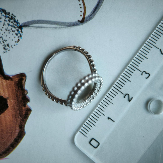 Silver ring with cubic zirconia