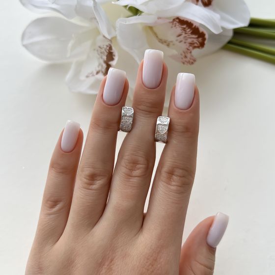 Срібні сережки з фіанітами