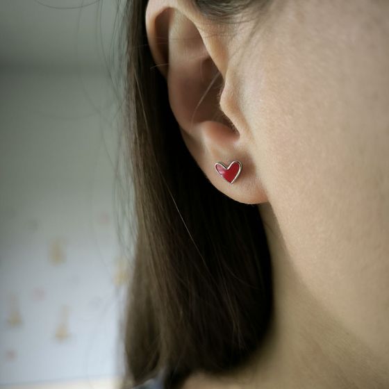 Срібні сережки з емаллю