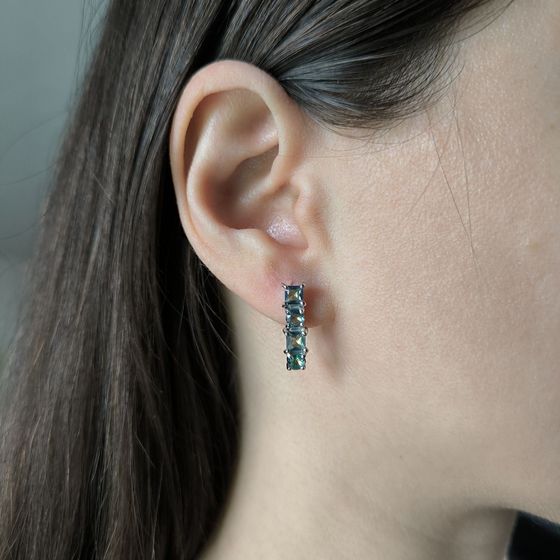 Срібні сережки з містичним топазом 1,752 карата