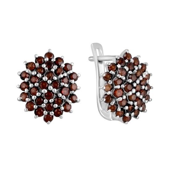 Срібні сережки з гранатом 2.882ct