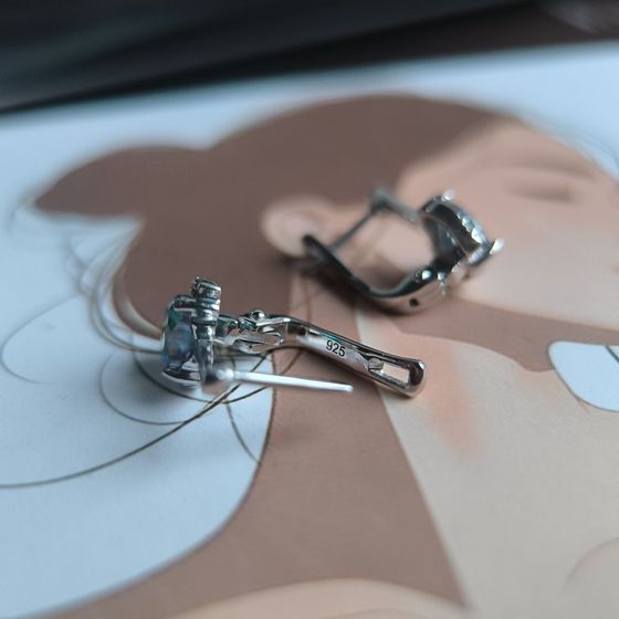 Срібні сережки з містик топазом 3.951ct