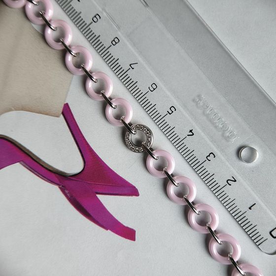 Silver bracelet with ceramics