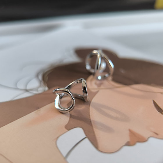 Silver earrings without stones