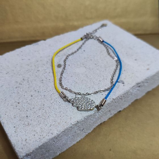 Silver bracelet with phianites