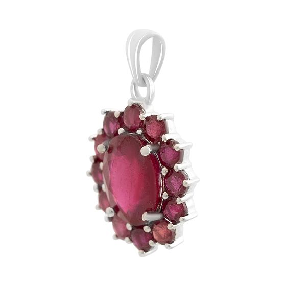 Серебряная подвеска с рубином 5.388ct