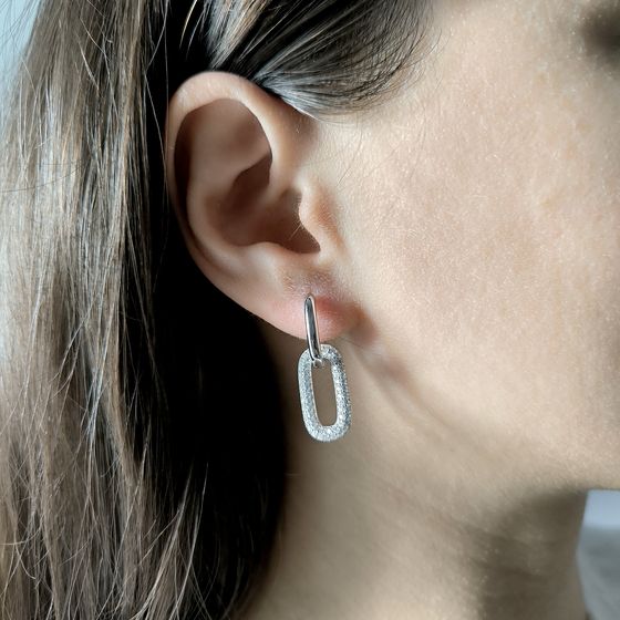 Срібні сережки з фіанітами