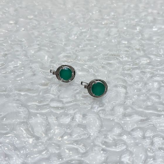 Срібні сережки з агатом 3.575ct