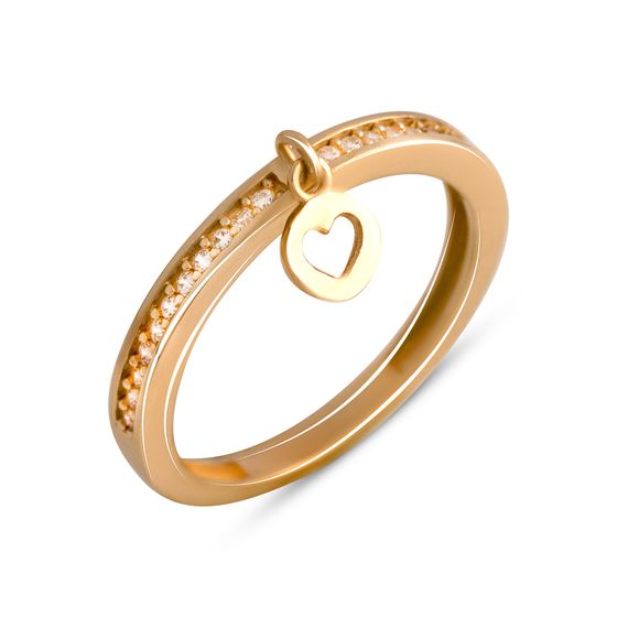 Золотое кольцо с фианитами 0.22ct