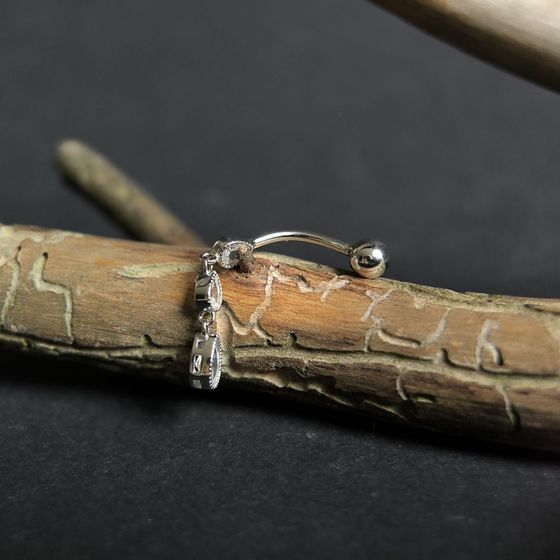 Серебряный пирсинг с фианитами