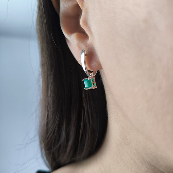 Silver earrings with agate 1.167ct