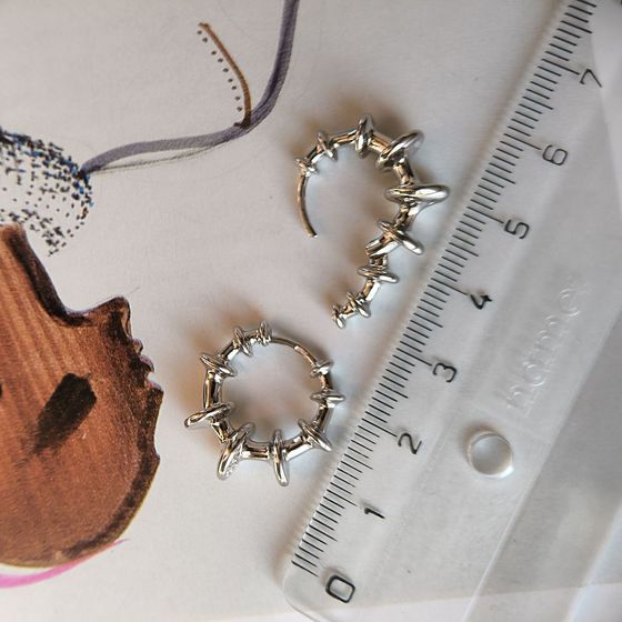 Silver earrings without stones