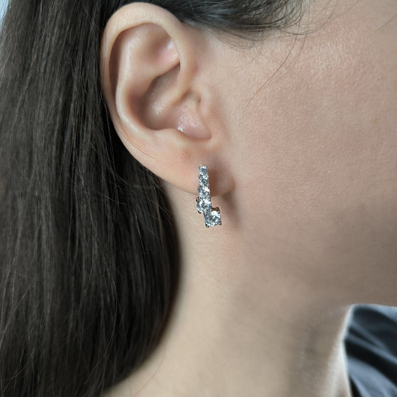 Silver earrings with cubic zirconia
