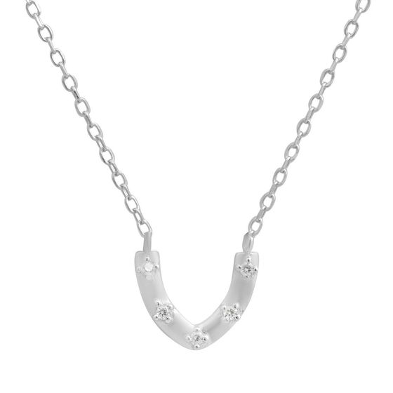 Silver necklace with phianites