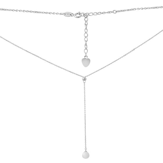 Silver necklace with pearls