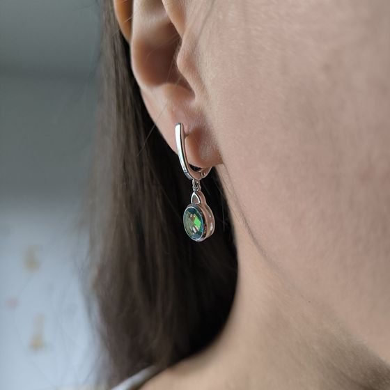 Срібні сережки з містик топазом 1.65ct