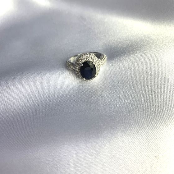Серебряное кольцо с сапфиром 4.615ct