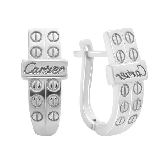 Silver earrings without stones