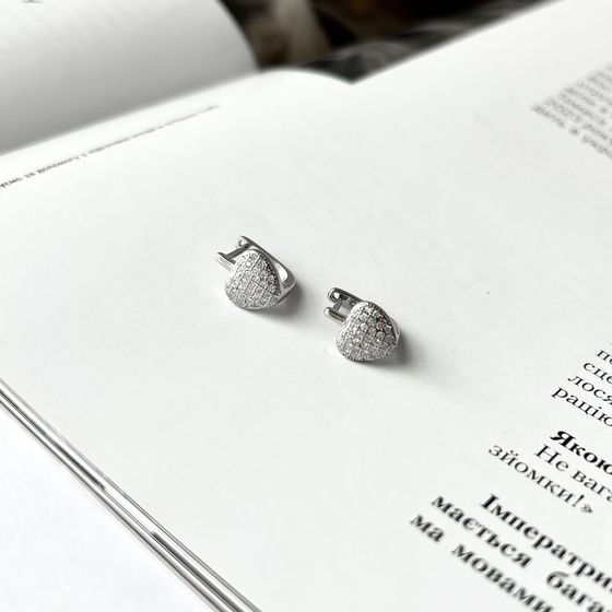 Срібні сережки з фіанітами