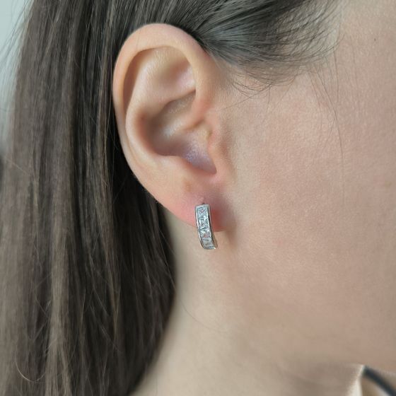 Срібні сережки з фіанітами