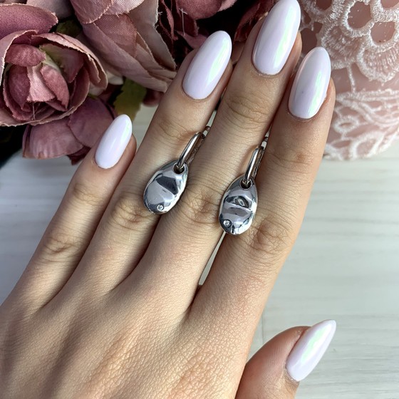 Silver Earrings with Fianites