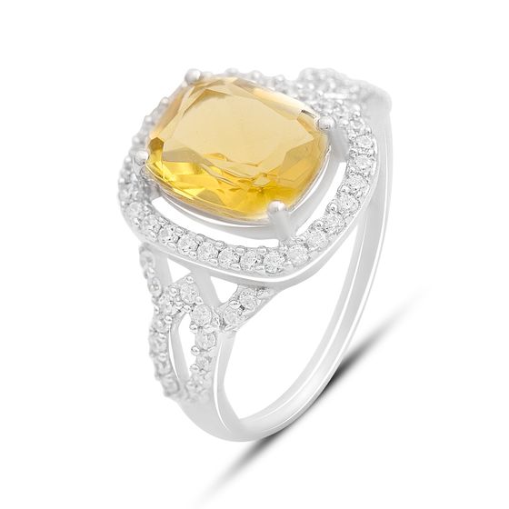 Срібна каблучка з цитрином nano 3.383ct