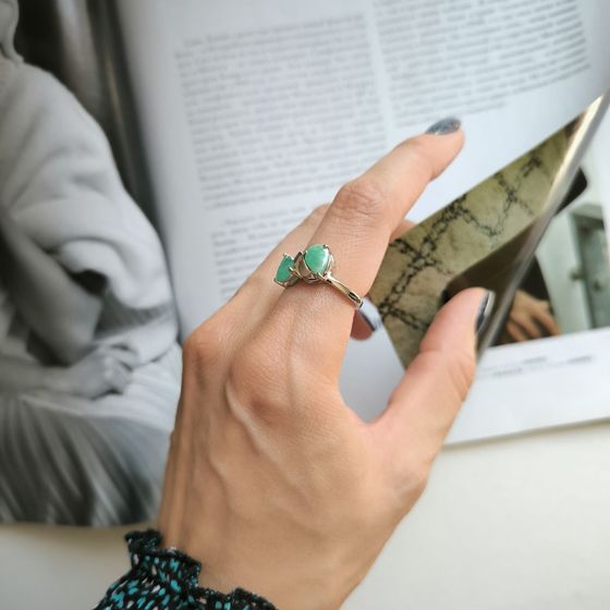 Срібна каблучка зі смарагдом 2.008ct