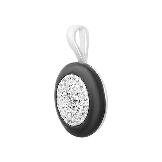 Silver pendant with ceramics, phianites